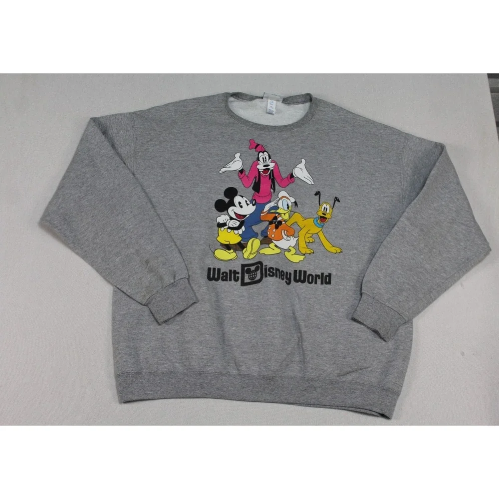 Walt Disney World Gray Adult Sweatshirt Mickey Mouse 2012 Crew New Size XL
